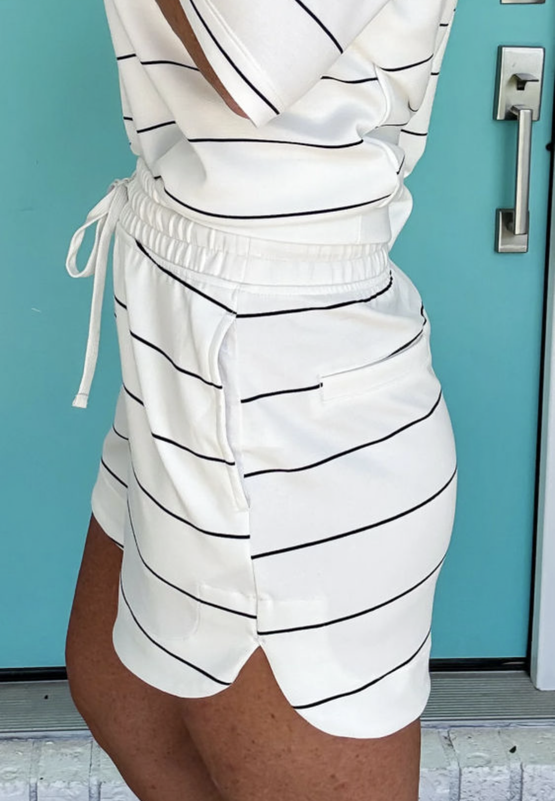 White Stripe Short Set