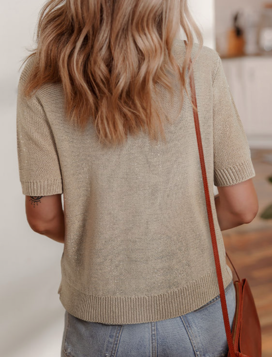 Tan Knit Top