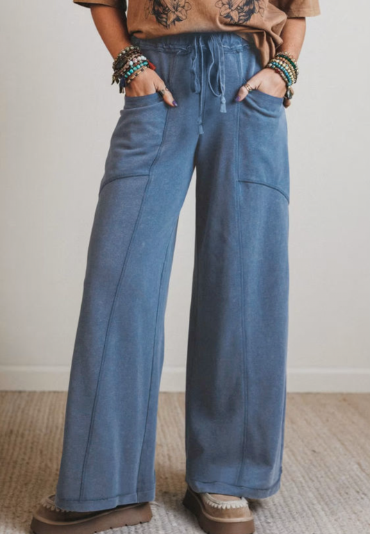 Blue Wide Leg Pants