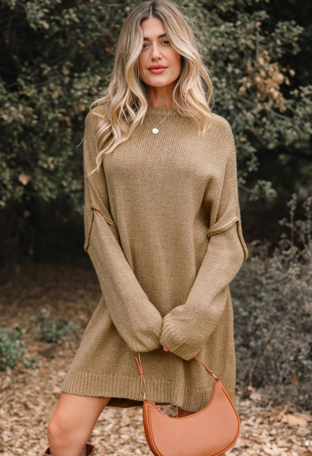 Khaki Sweater Dress