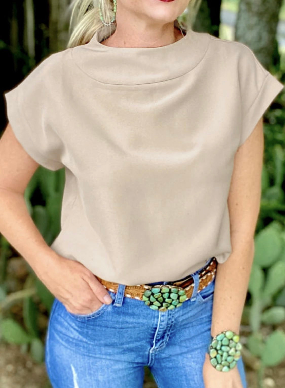 Oatmeal Loose Fit Casual Top