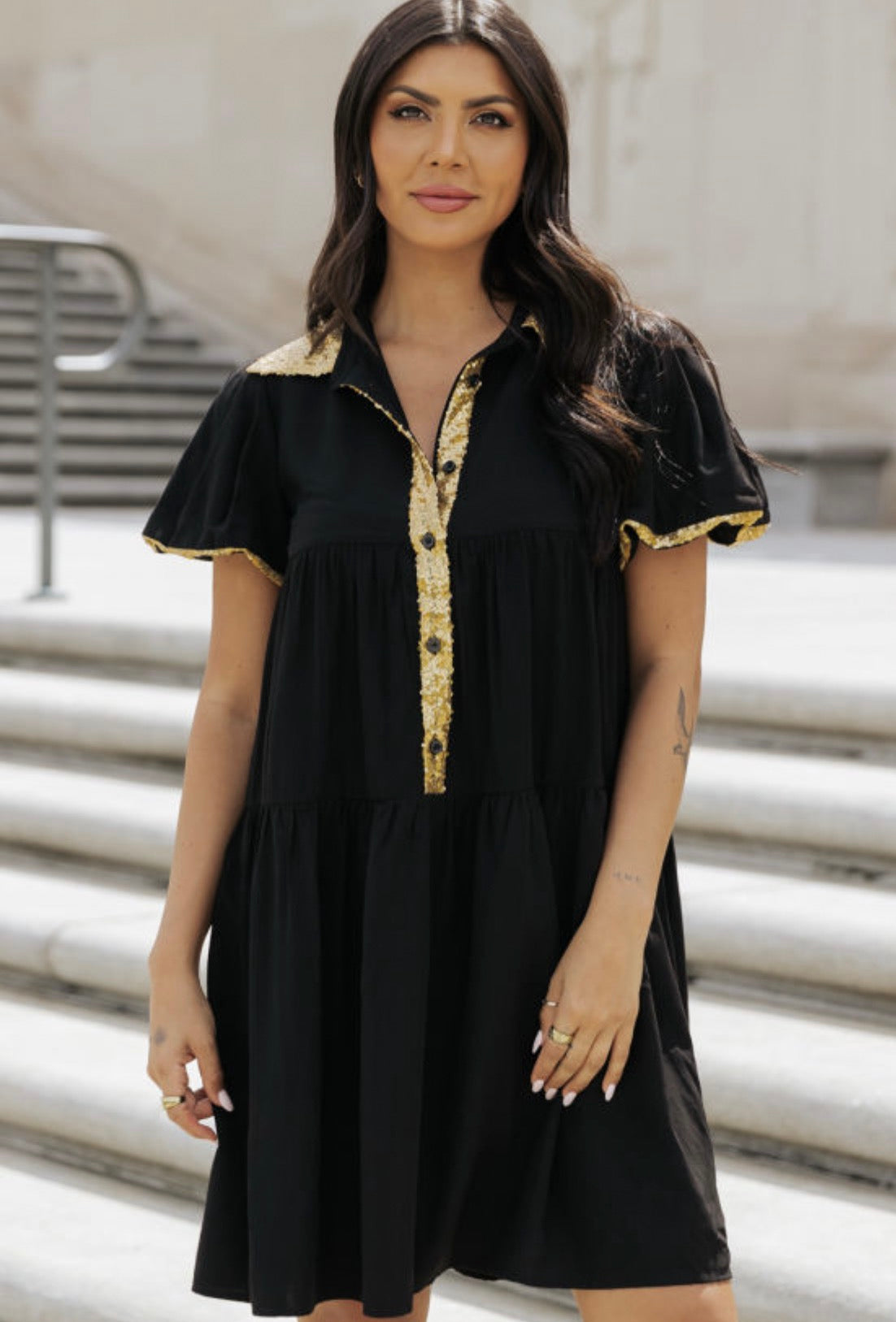 Black and Gold Dress