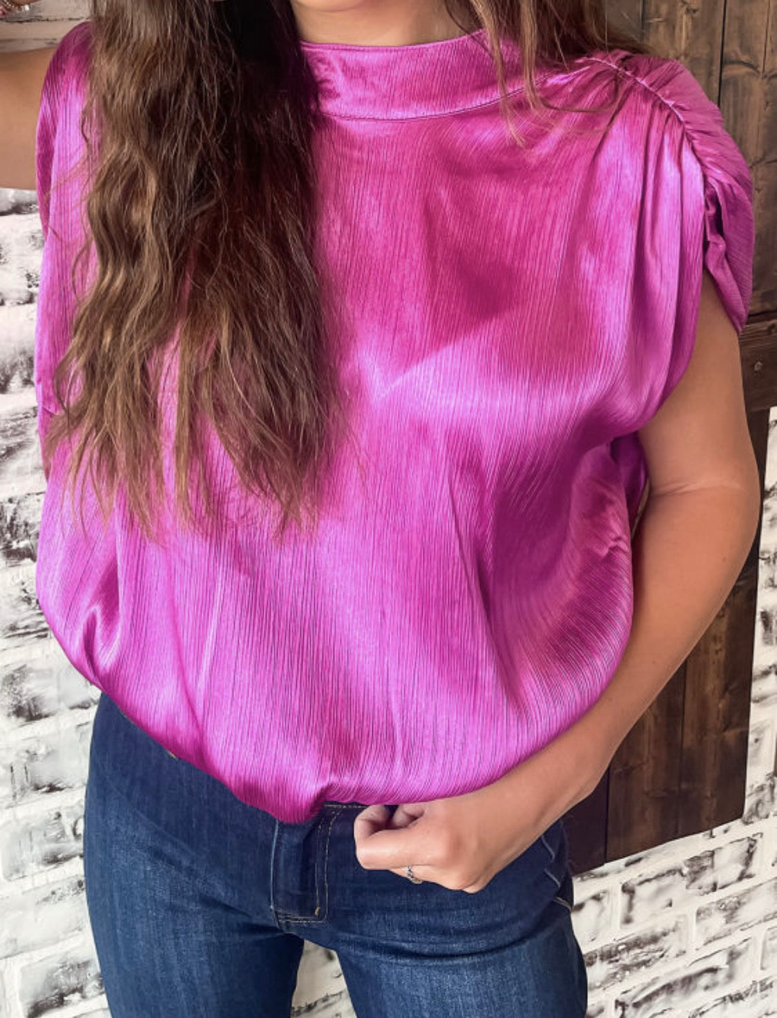 Bright Pink Knotted Backless Blouse