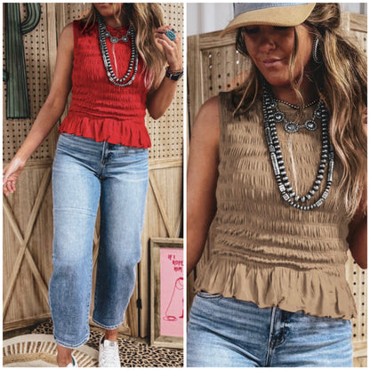 Ruffle Hem Tank Top