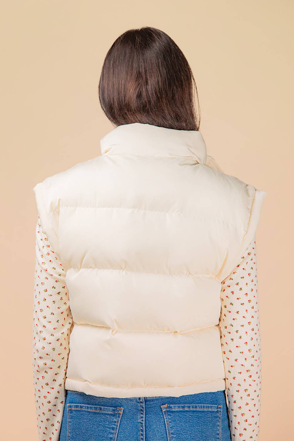 Mock Neck Casual Puffer Vest