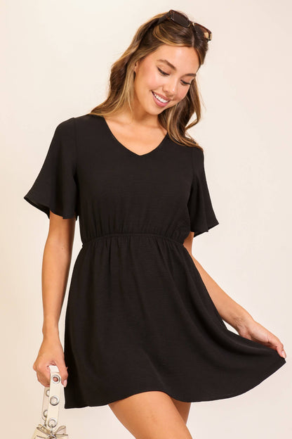 Airflow Flutter Sleeve Boho Mini Dress