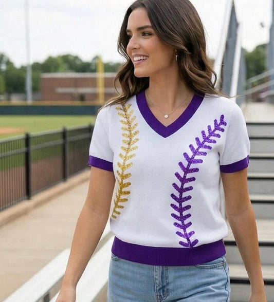 Baseball Louisiana TigersSequin Top
