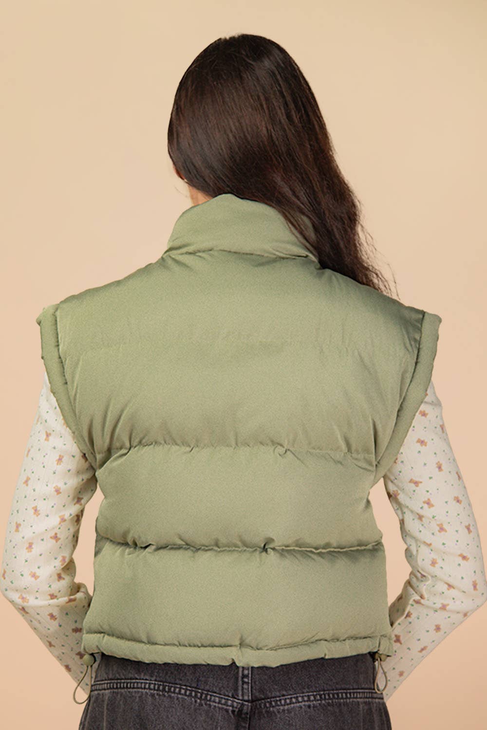 Mock Neck Casual Puffer Vest