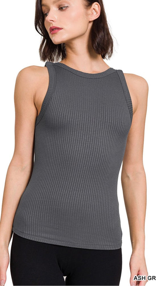 Zenana Ash Gray Crew Tank