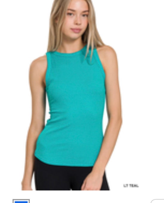 Zenana Light Teal Crew Tank
