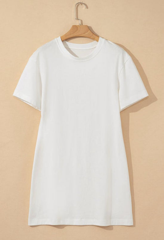 White Crew Neck Dress