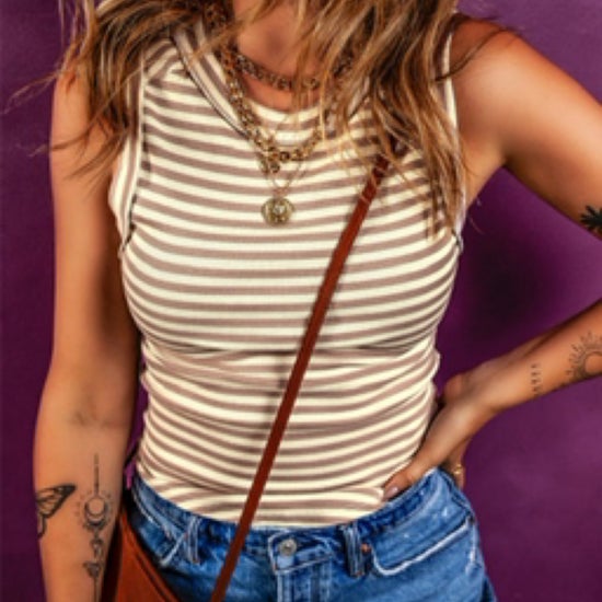 Khaki Stripe Tank