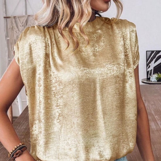 Gold Knot Back Casual Blouse
