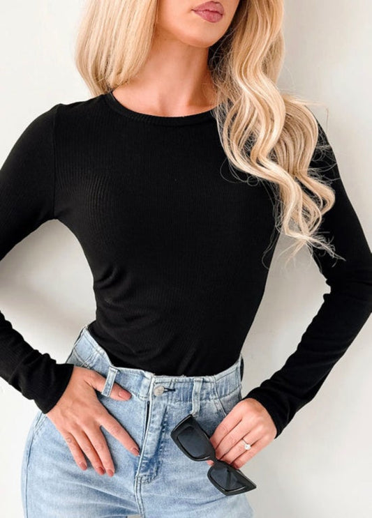 Black Long Sleeve Bodysuit