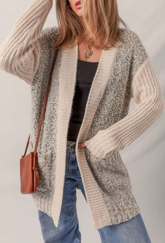 Khaki/Black Cardigan