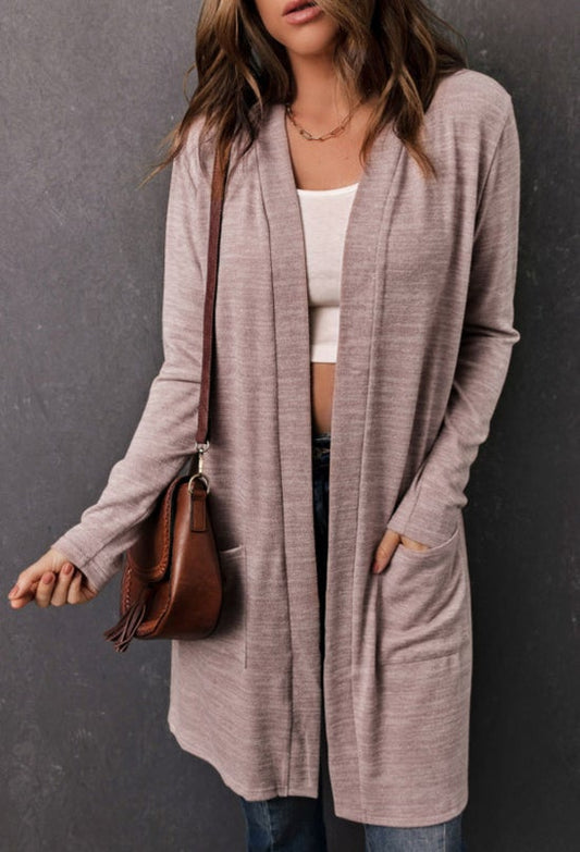 Open front cardigan with pockets