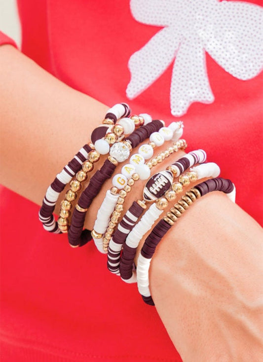 8 pcs football bracelet set