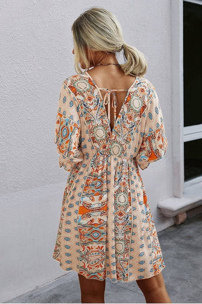 Boho Vneck Swing Dress