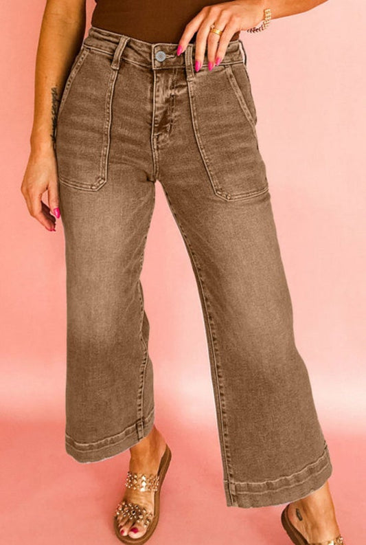 Brown Wide Leg Jeans
