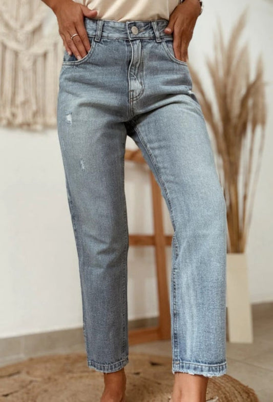 Ankle Length Straight Jeans